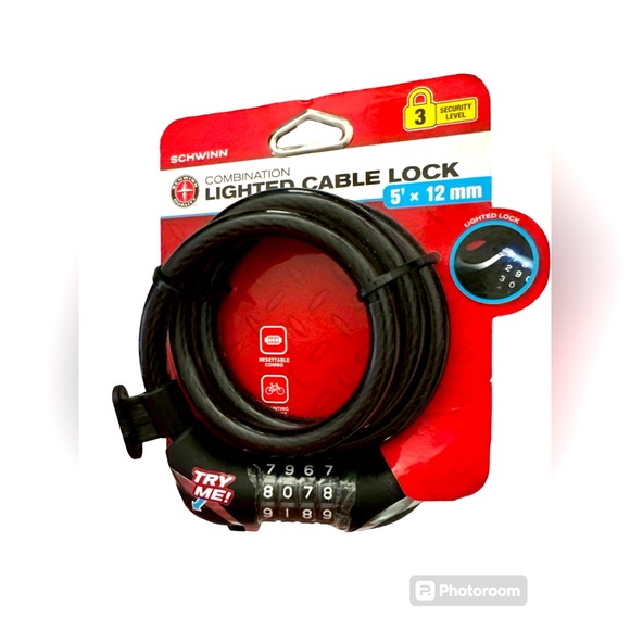 Schwinn Combination Lighted Cable Lock NWT - Picture 7 of 7